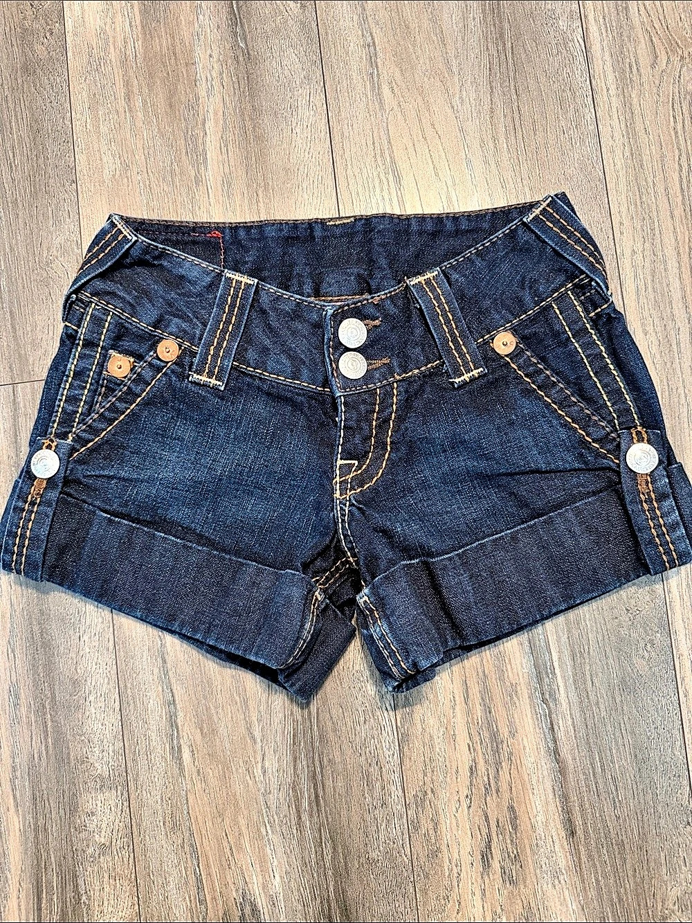 True Religion Joey Denim Jean Shorts Waist 24 Blue